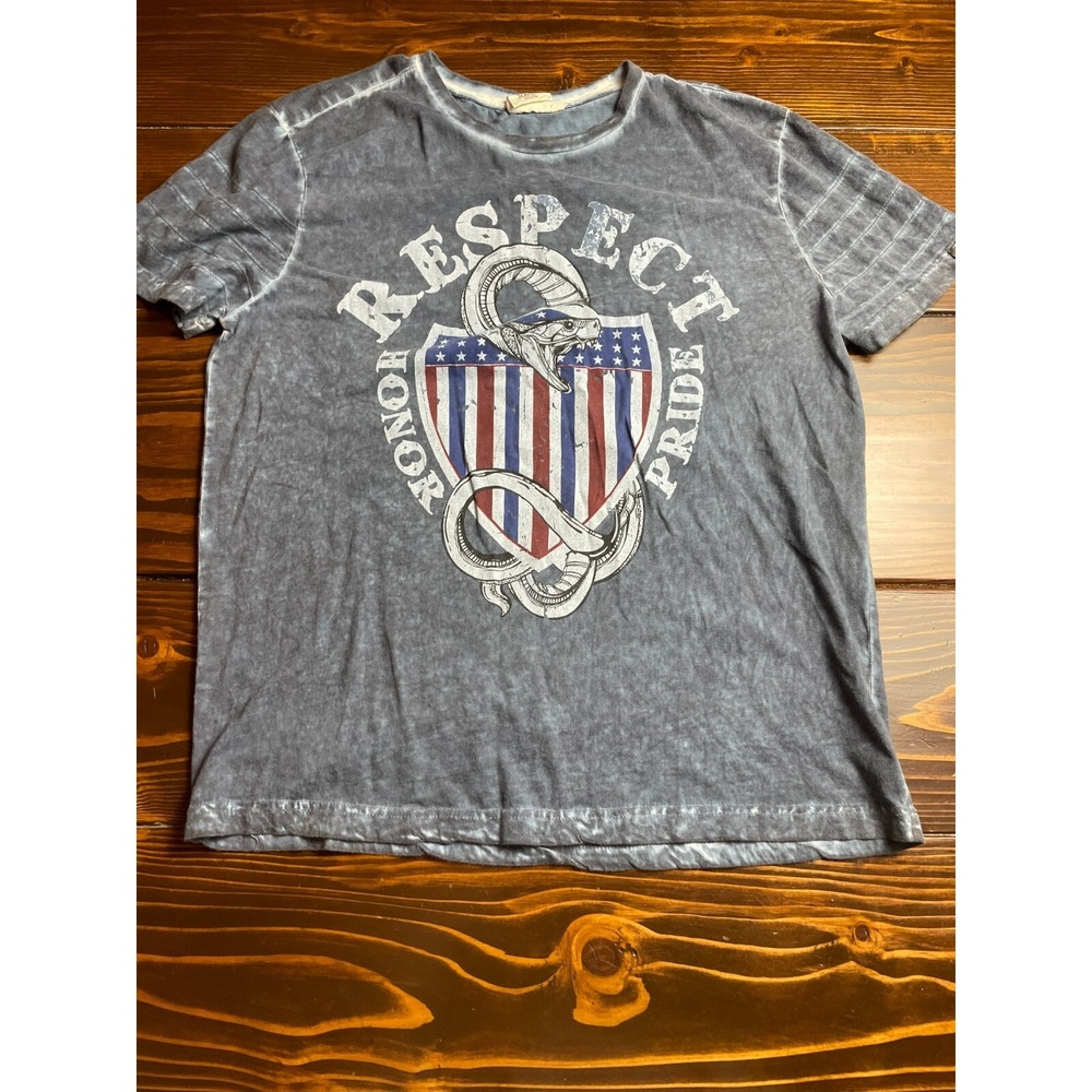 Jeanius Shirt, Women's Size Medium, Blue, Snake, RESPECT Print